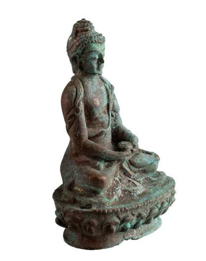 Statuette Bouddha Amitabha en métal – Artisanat traditionnel du Népal