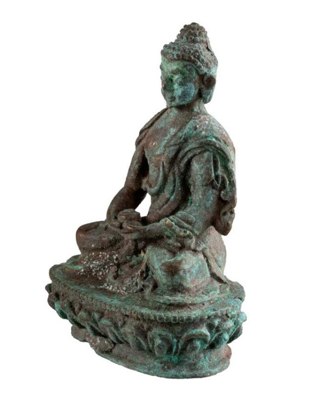 Statuette Bouddha Amitabha en métal – Artisanat traditionnel du Népal