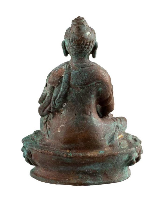 Statuette Bouddha Amitabha en métal – Artisanat traditionnel du Népal