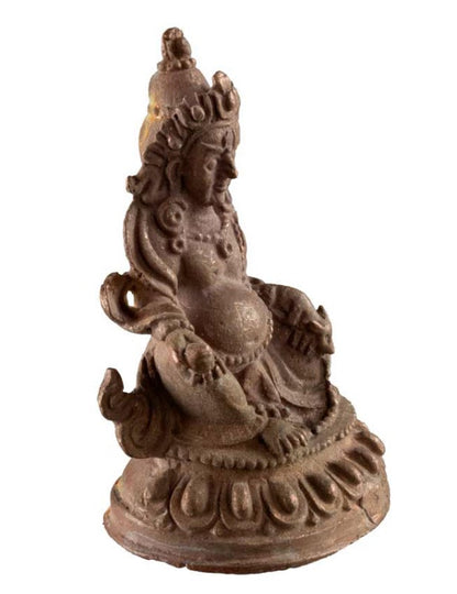 Statuette Yellow Jambhala en métal – Divinité bouddhiste de la prospérité