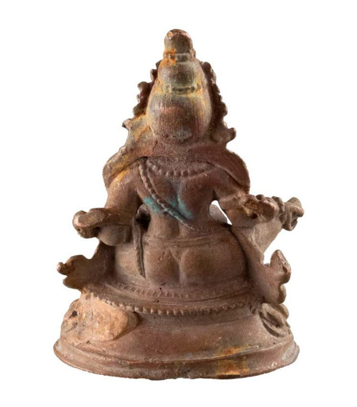 Statuette Yellow Jambhala en métal – Divinité bouddhiste de la prospérité