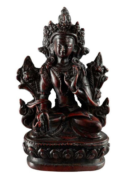 Statuette Bouddhiste Tara Blanche En Résine Bordeaux – Artisanat Du Népal