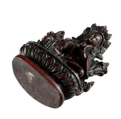 Statuette Bouddhiste Tara Blanche En Résine Bordeaux – Artisanat Du Népal