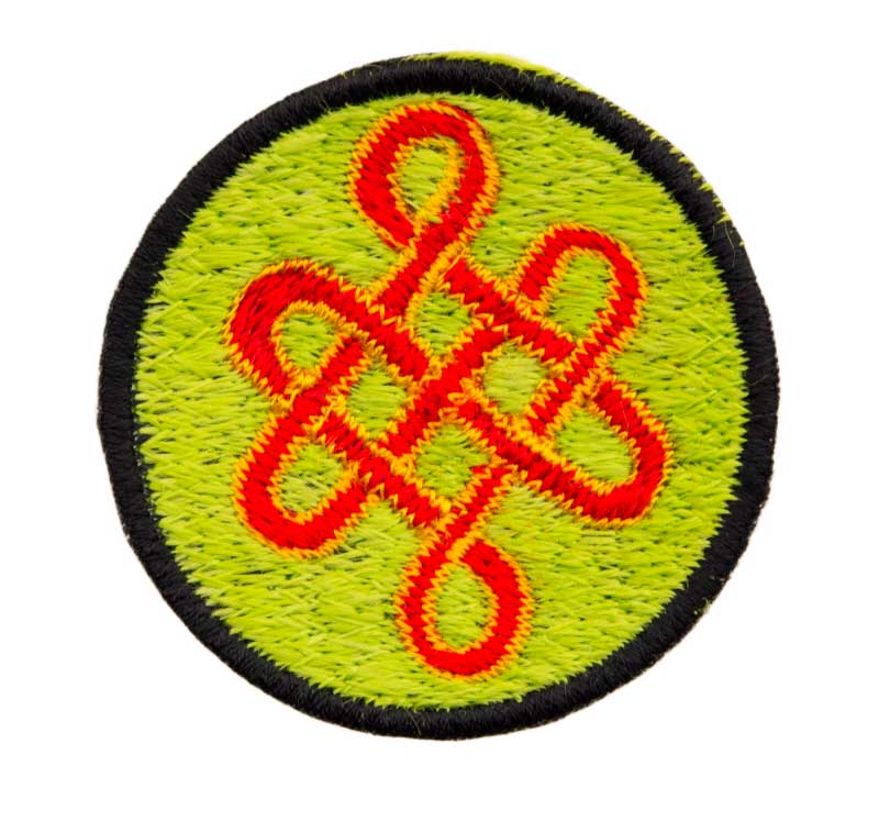 Écusson Brodé Nœud Sans Fin Jaune – Symbole Infini Bouddhiste Du Népal