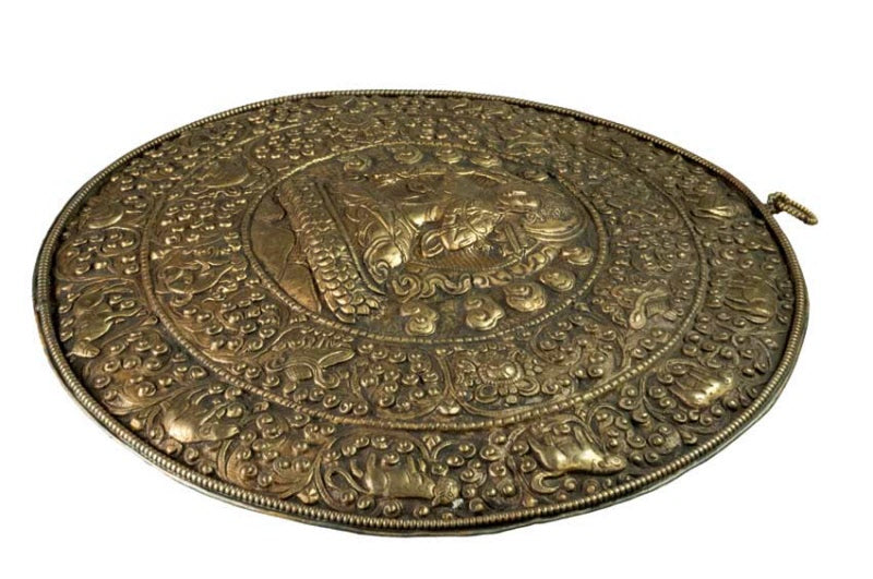 Mandala Manjushri Tibétain En Métal – Symbole De Sagesse Et D’Astrologie Bouddhiste Du Népal