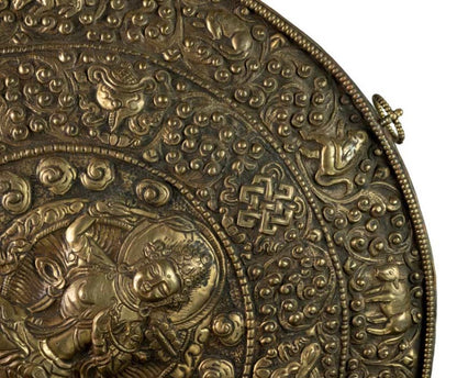 Mandala Manjushri Tibétain En Métal – Symbole De Sagesse Et D’Astrologie Bouddhiste Du Népal