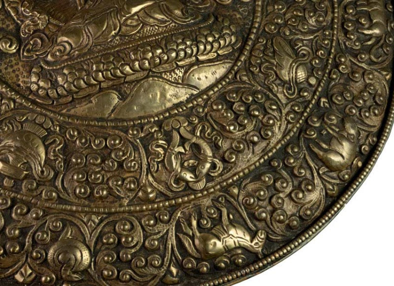 Mandala Manjushri Tibétain En Métal – Symbole De Sagesse Et D’Astrologie Bouddhiste Du Népal