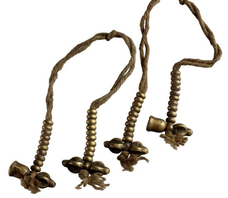Ancien compteur de prières à mala tibétain – Accessoire rituel en métal artisanal du Népal