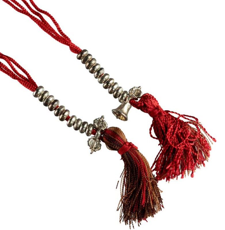 Compteur de prières à Mala tibétain – Accessoire rituel en métal patiné artisanal népalais
