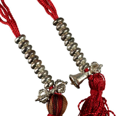 Compteur de prières à Mala tibétain – Accessoire rituel en métal patiné artisanal népalais