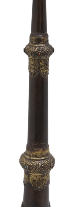 Trompe monastique tibétaine Dungchen en cuivre – Instrument rituel télescopique