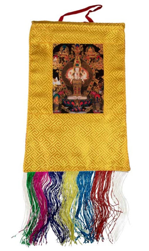 Thangka Miniature Avalokiteshvara – Art Spirituel Du Népal