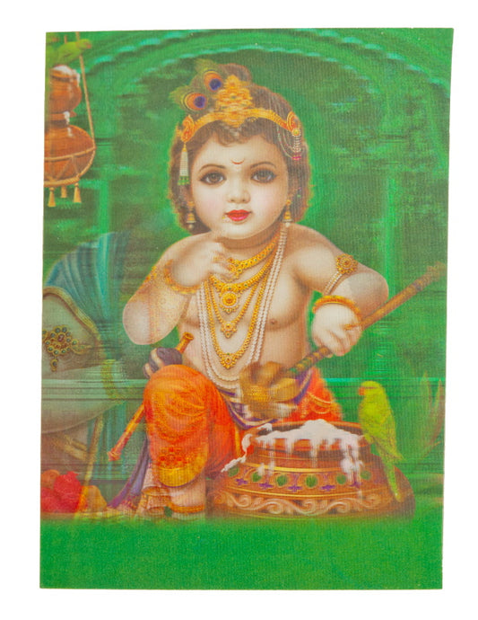 Grande Carte Lenticulaires Shiva et Vache Sacrée Gao Mata 17,5 cm