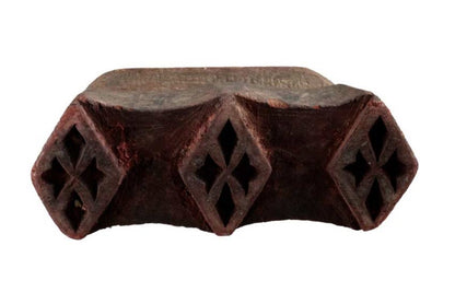 Tampon Tissu Indien En Bois Motif Losange