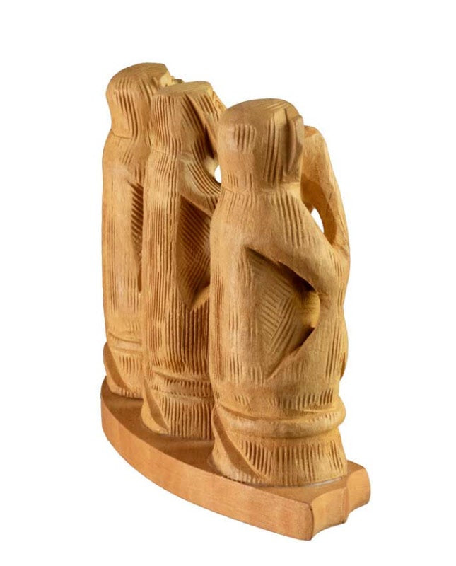 3 Singes De La Sagesse – Statuette En Bois