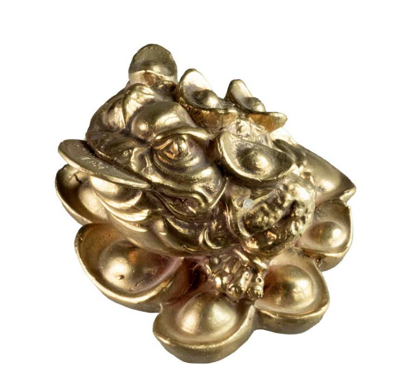 Statue Grenouille Feng Shui en Métal 9,3 cm – Symbole Asiatique de Prospérité
