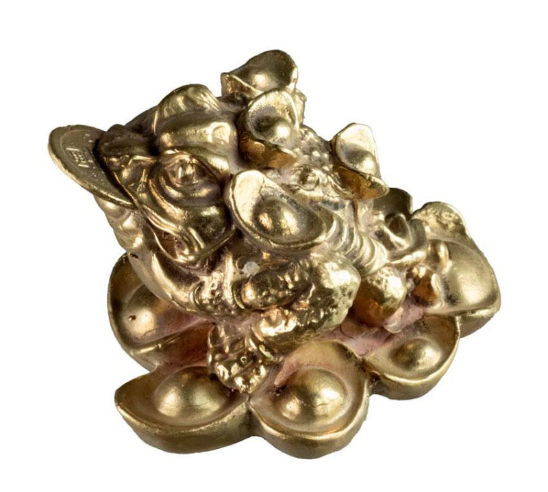 Statue Grenouille Feng Shui en Métal 9,3 cm – Symbole Asiatique de Prospérité