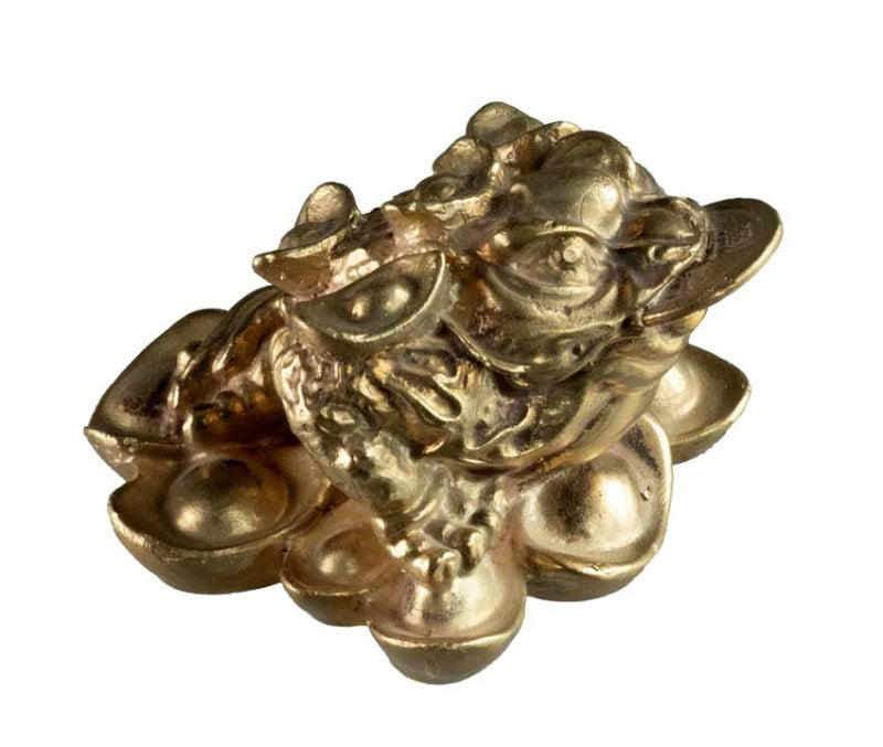 Statue Grenouille Feng Shui en Métal 9,3 cm – Symbole Asiatique de Prospérité