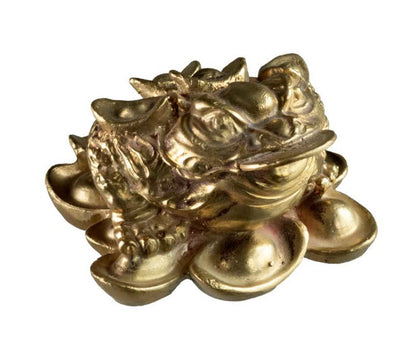 Statue Grenouille Feng Shui en Métal 9,3 cm – Symbole Asiatique de Prospérité