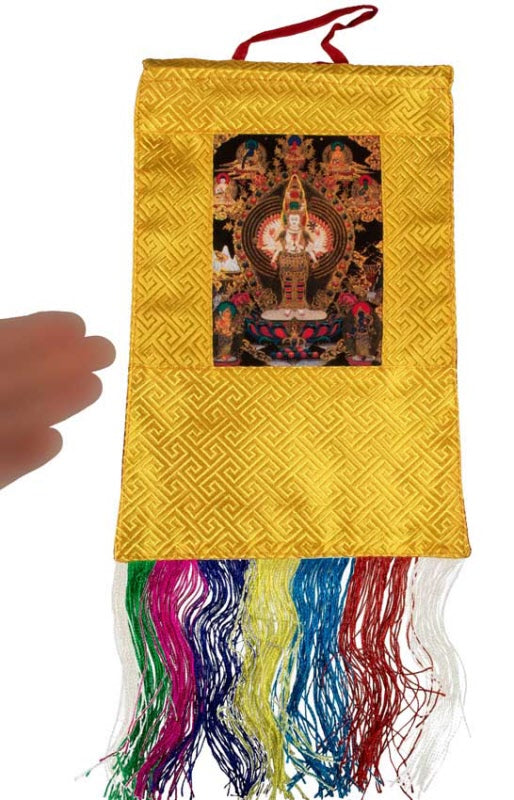 Thangka Miniature Avalokiteshvara – Art Spirituel Du Népal