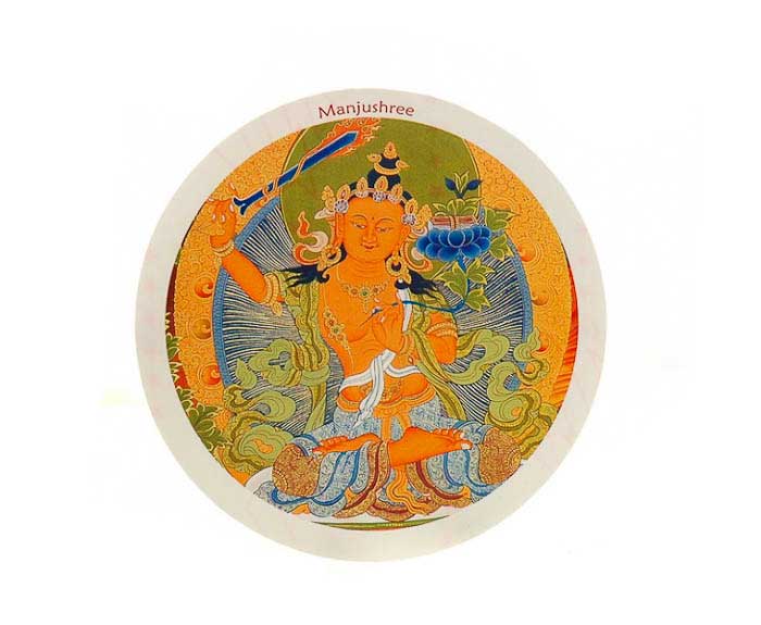 Autocollant Manjushree – Déesse De La Sagesse Du Bouddhisme Tibétain