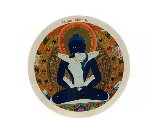 Autocollant Plastifié Samantabhadra Bouddha – Symbole Du Bouddhisme Tibétain