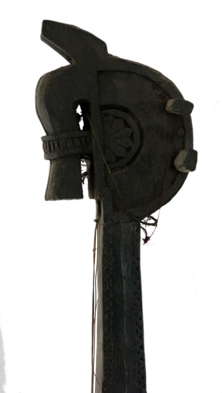 Dranyen Tungna Ancien à Tête de Cheval – Instrument de Musique Népalais 59 cm