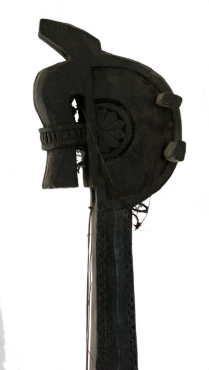 Dranyen Tungna Ancien à Tête de Cheval – Instrument de Musique Népalais 59 cm