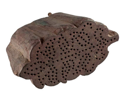 Ancien Tampon Indien En Bois Batik – Bunta Motif Floral