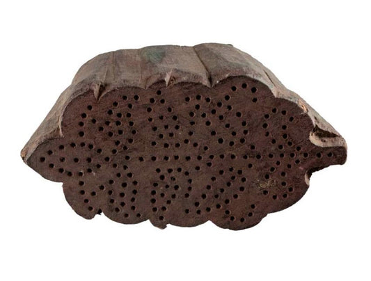 Ancien Tampon Indien En Bois Batik – Bunta Motif Floral