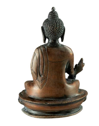 Statuette Bouddha Médecine en alliage de cuivre – Symbole de guérison et de compassion