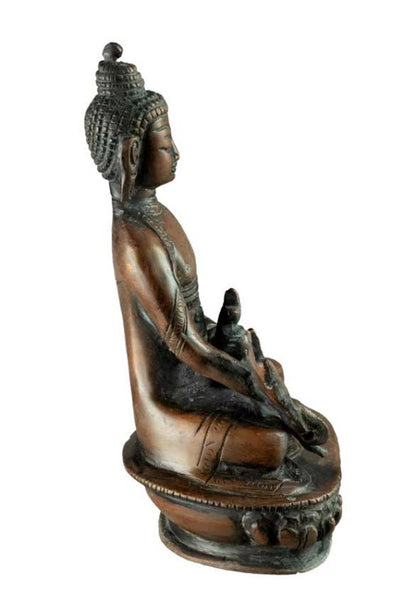 Statuette Bouddha Médecine en alliage de cuivre – Symbole de guérison et de compassion