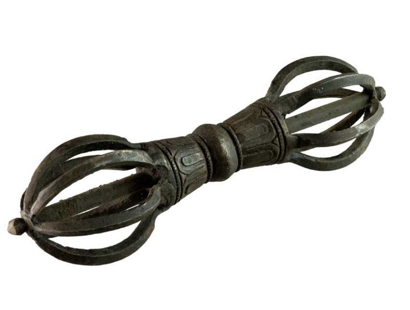 Vajra Dorje Tibétain À 7 Branches En Fer – Sceptre Rituel Bouddhiste Vajrayana – Népal