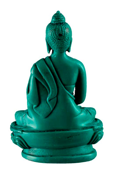 Statue Bouddha Amitabha Dhyana Mudra – Résine turquoise artisanale du Népal