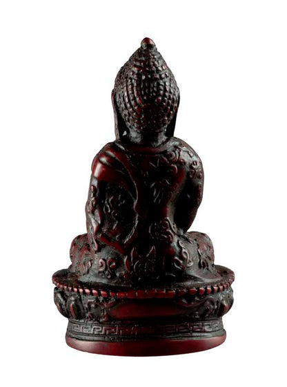 Statue Bouddha Vairocana 9 cm – Dharmachakra Mudra en résine artisanale du Népal