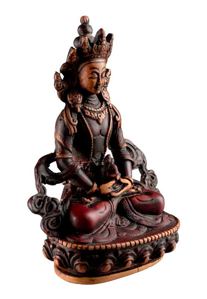 Statue Bouddha Amitayus de la Longévité Infinie en Résine Bicolore 14,5 cm – Artisanat Népalais
