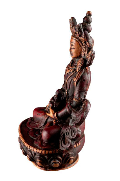 Statue Bouddha Amitayus de la Longévité Infinie en Résine Bicolore 14,5 cm – Artisanat Népalais