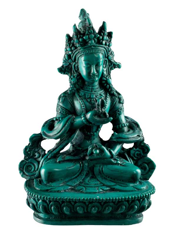 Statue de Vajrasattva (Dorje Sempa) en Résine Turquoise – Artisanat du Népal