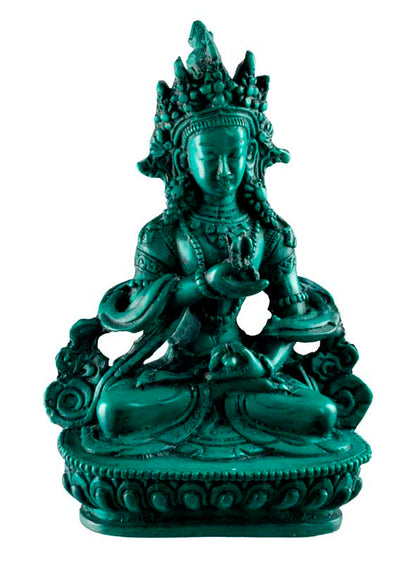 Statue de Vajrasattva (Dorje Sempa) en Résine Turquoise – Artisanat du Népal