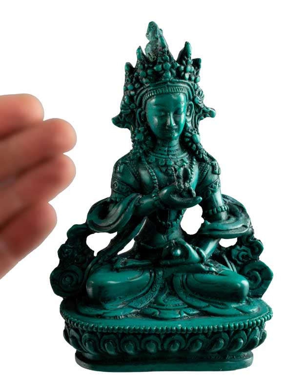 Statue de Vajrasattva (Dorje Sempa) en Résine Turquoise – Artisanat du Népal