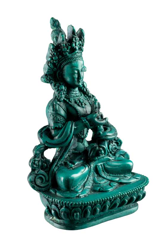 Statue de Vajrasattva (Dorje Sempa) en Résine Turquoise – Artisanat du Népal