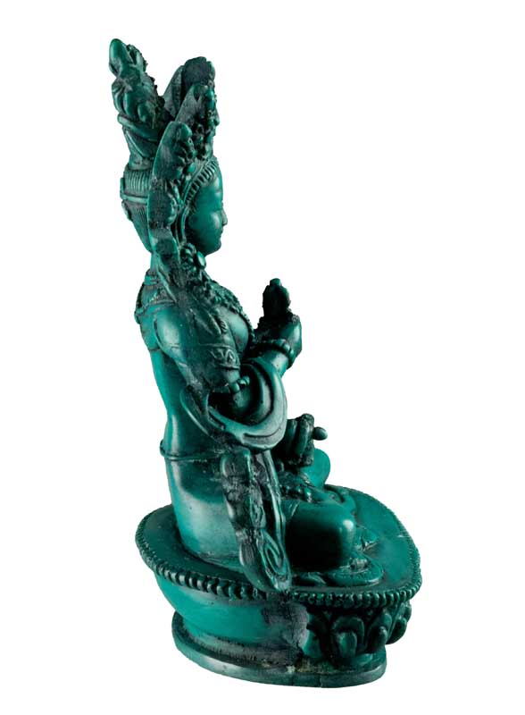 Statue de Vajrasattva (Dorje Sempa) en Résine Turquoise – Artisanat du Népal