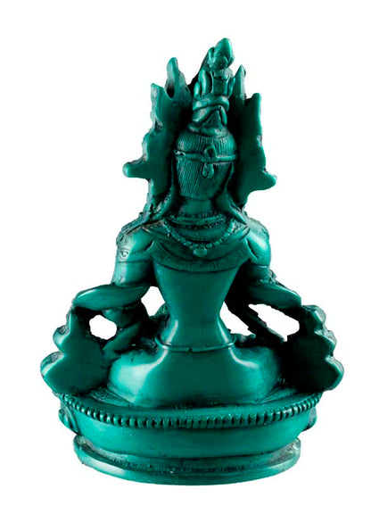 Statue de Vajrasattva (Dorje Sempa) en Résine Turquoise – Artisanat du Népal