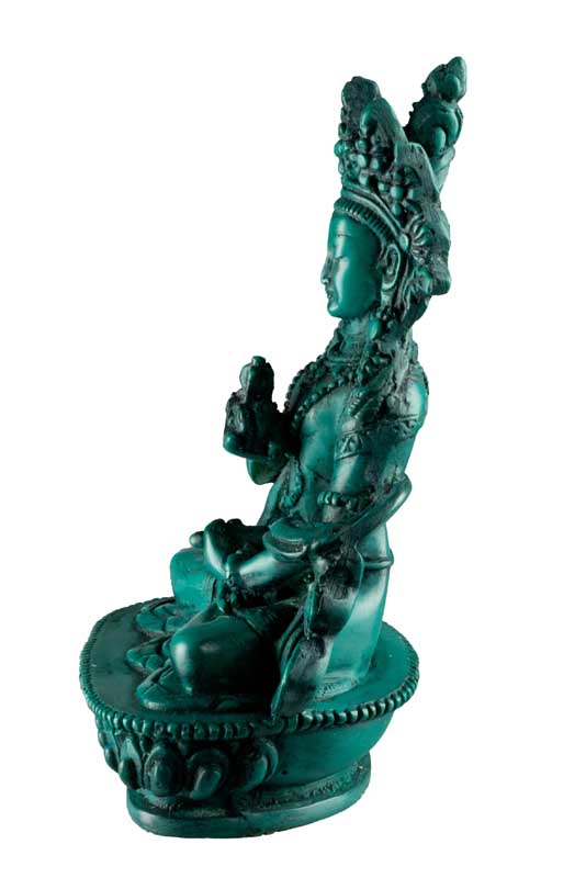 Statue de Vajrasattva (Dorje Sempa) en Résine Turquoise – Artisanat du Népal