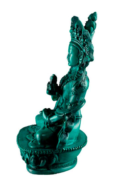 Statue de Vajrasattva (Dorje Sempa) en Résine Turquoise – Artisanat du Népal