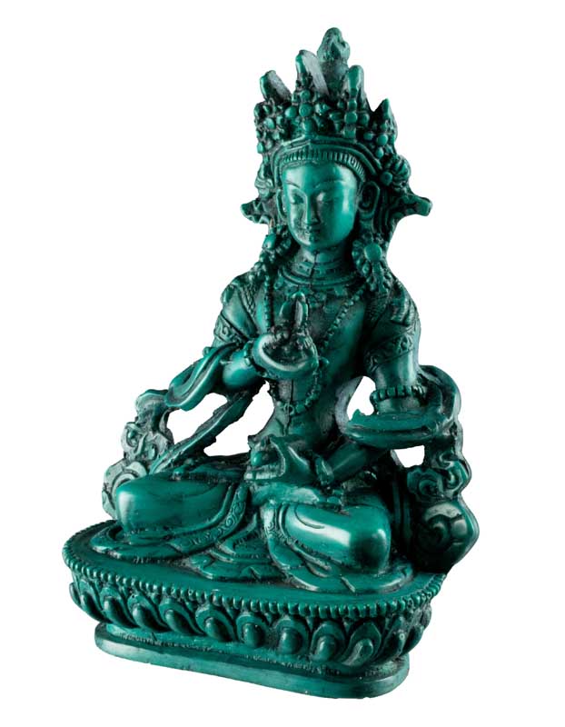 Statue de Vajrasattva (Dorje Sempa) en Résine Turquoise – Artisanat du Népal