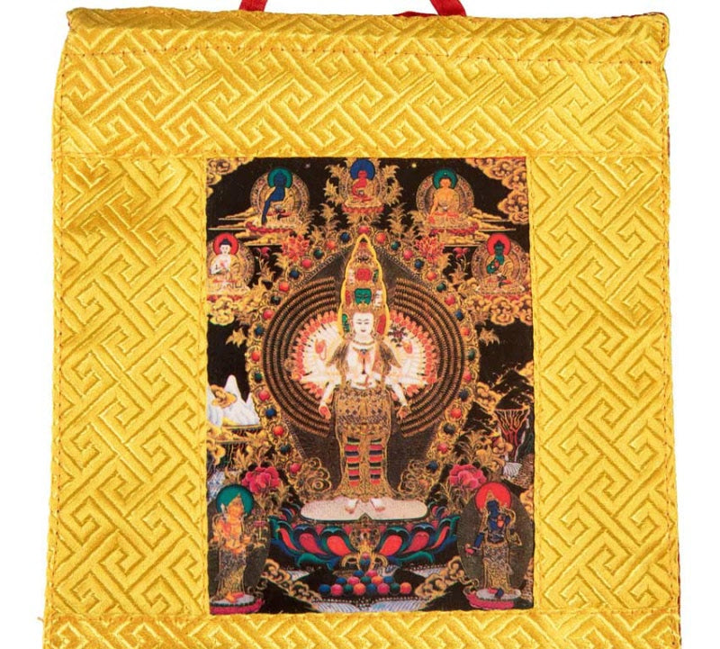 Thangka Miniature Avalokiteshvara – Art Spirituel Du Népal