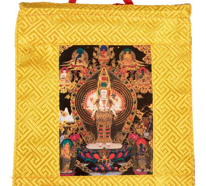 Thangka Miniature Avalokiteshvara – Art Spirituel Du Népal