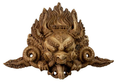 Masque Cheppu en Résine Beige 25,5 cm – Décoration Murale Népal