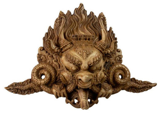 Masque Cheppu en Résine Beige 25,5 cm – Décoration Murale Népal